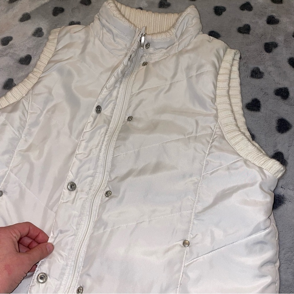 White Vest quilted knit vest Warm Winter - Picture 8 of 12
